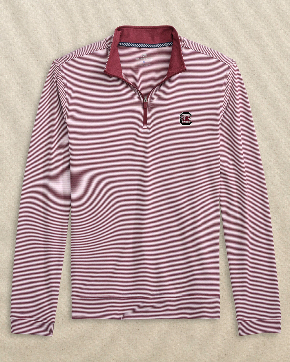 USC Gamecocks Cruiser Micro-Stripe Heather Quarter Zip C_Outerwear Southern Tide 