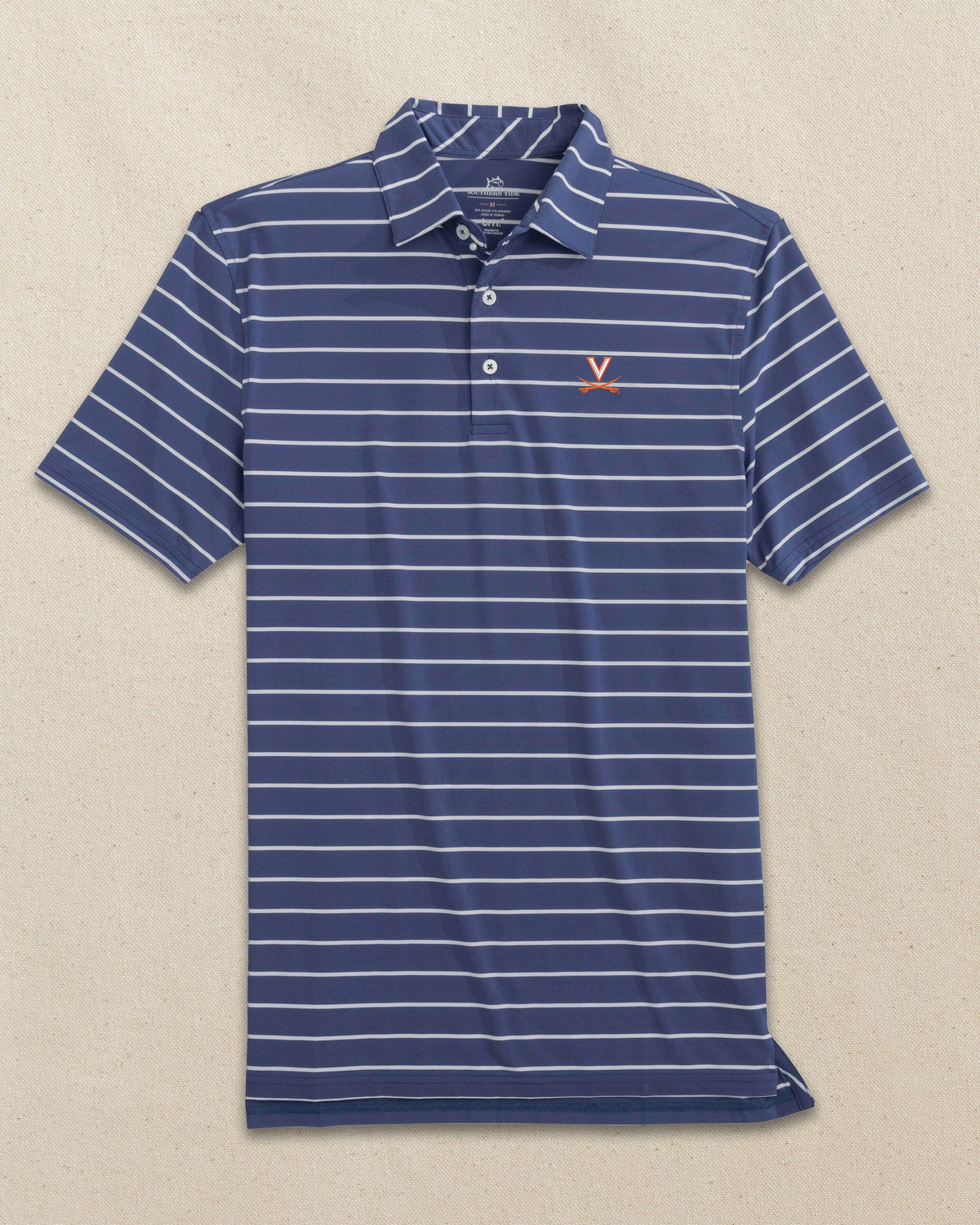 Men's UVA Cavaliers brrr°®-eeze Desmond Stripe Polo | Southern Tide