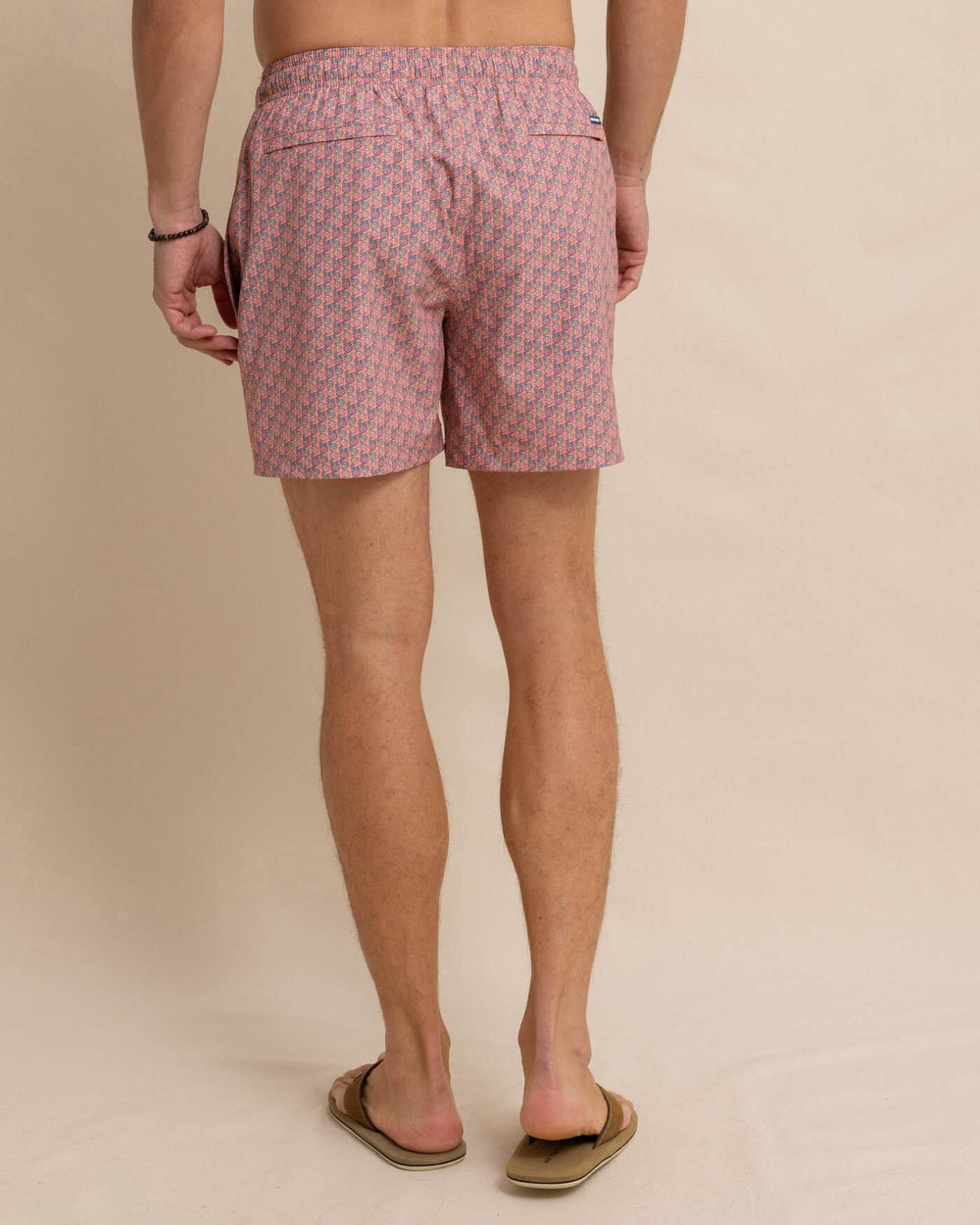 The front view of the Southern Tide Vacation Views Swim Trunk by Southern Tide - Desert Flower Coral