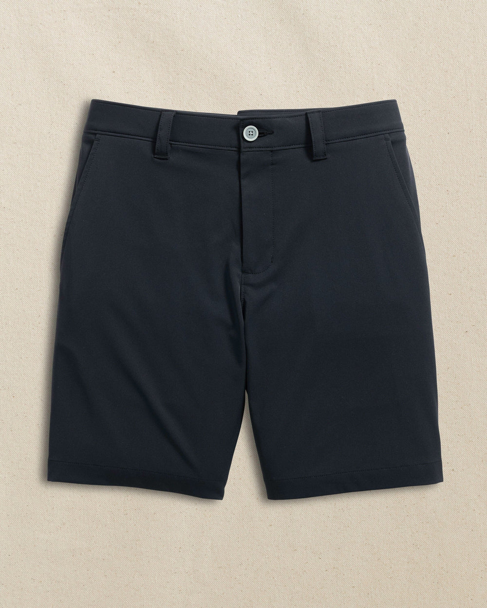 The front view of the Southern Tide Vanderbilt Commodores brrr°®-die 8" Performance Short by Southern Tide - Caviar Black