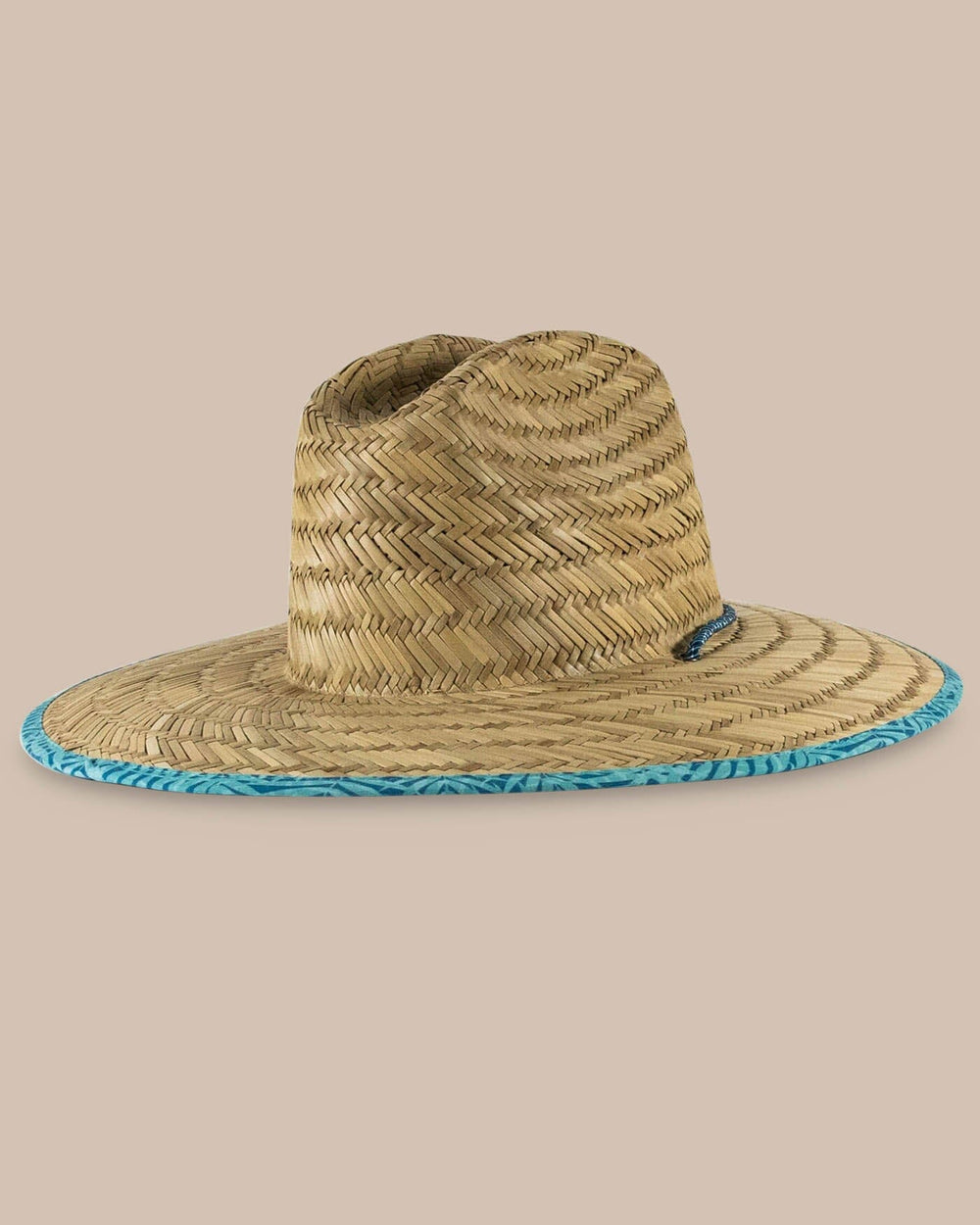 The back view of the Southern Tide Vibin' Palm Straw Hat by Southern Tide - Atlantic Blue