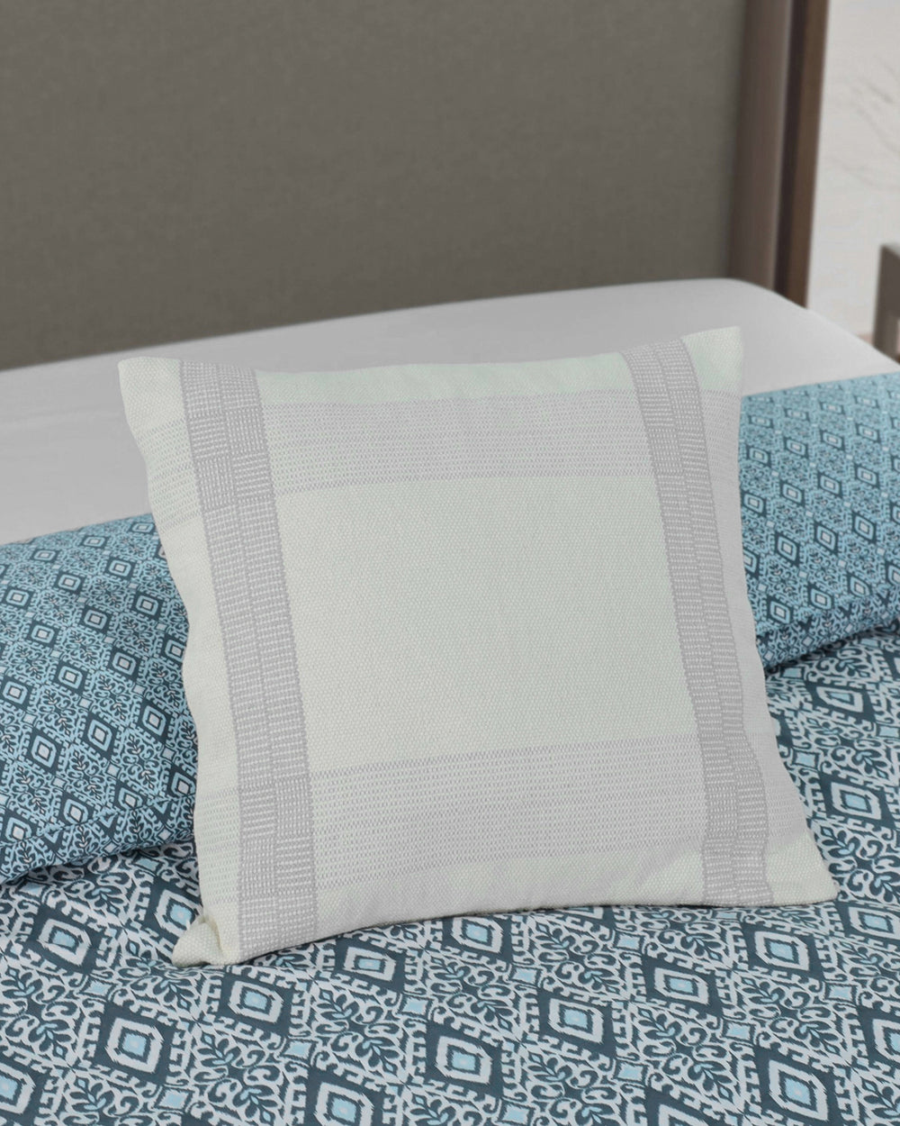 The detail view of the Southern Tide Villa Square Decorative Pillow by Southern Tide - Ivory