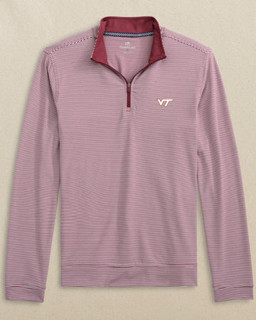 Men's Virginia Tech Hokies Stripe Heather Quarter Zip | Southern Tide