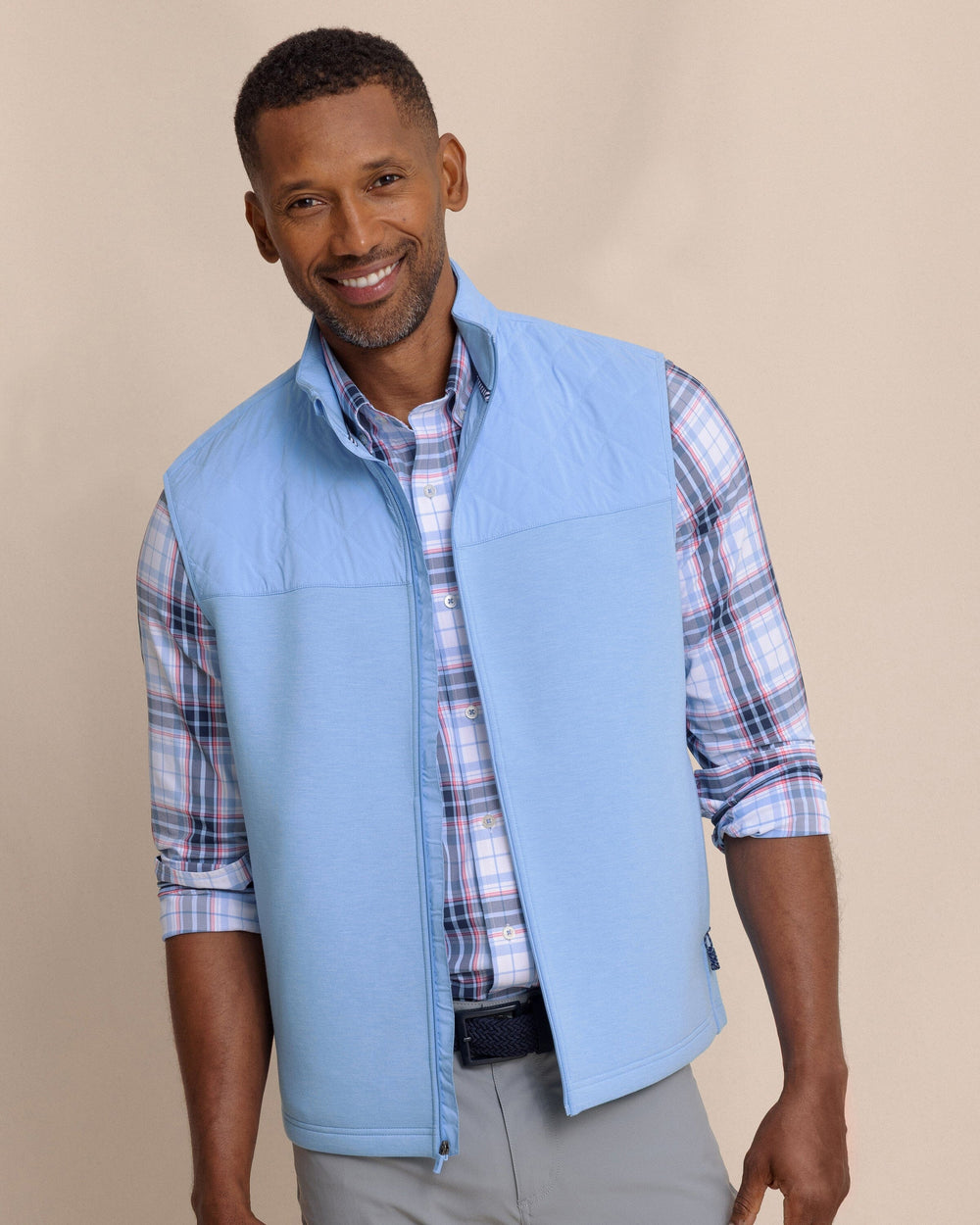 The front view of the Southern Tide Waterfront Quilted Vest by Southern Tide - Ocean Channel