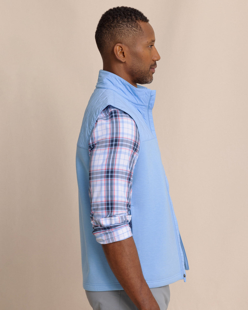 The side view of the Southern Tide Waterfront Quilted Vest by Southern Tide - Ocean Channel