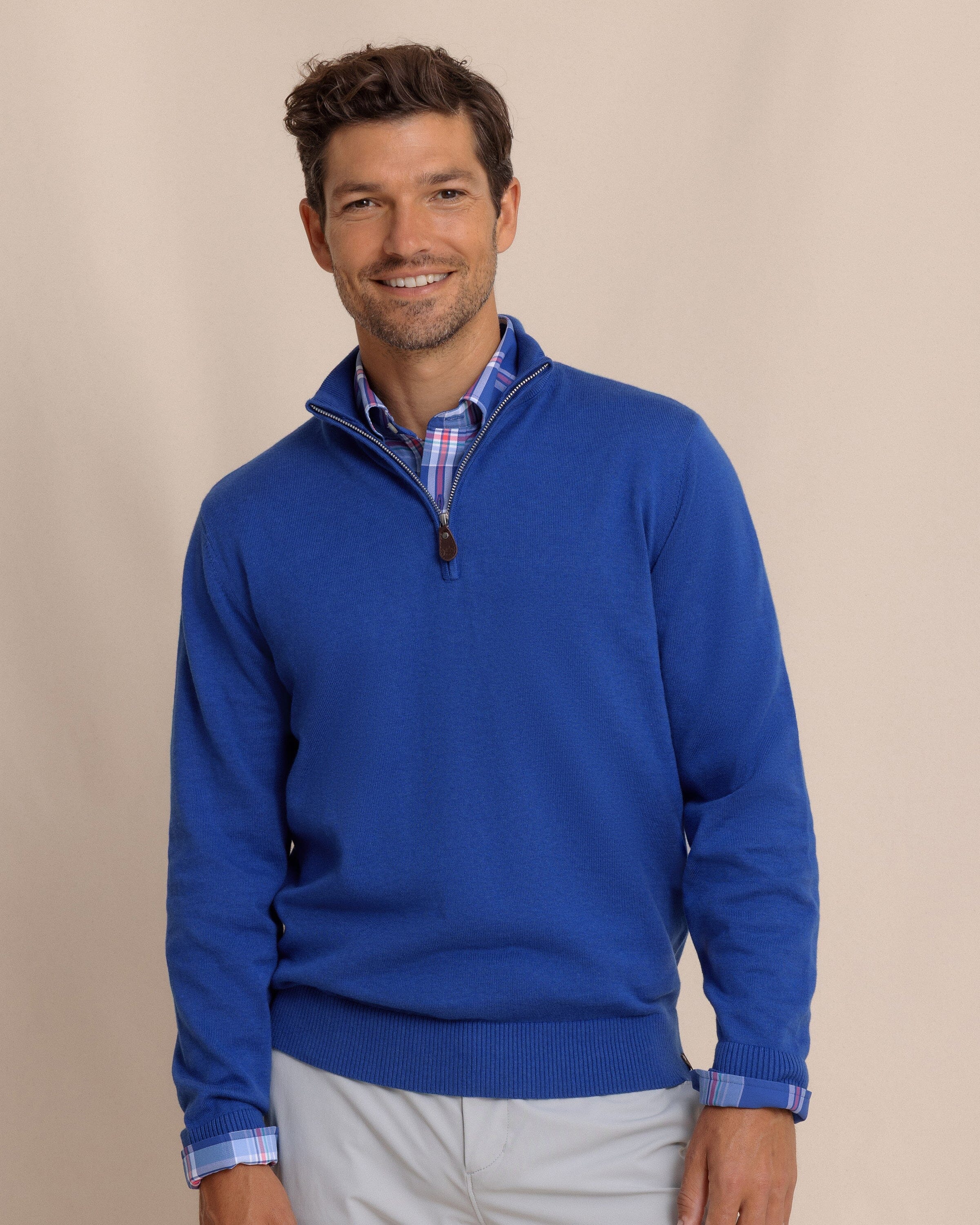 Men's Whitehaven Quarter Zip Sweater - Surf Blue | Southern Tide
