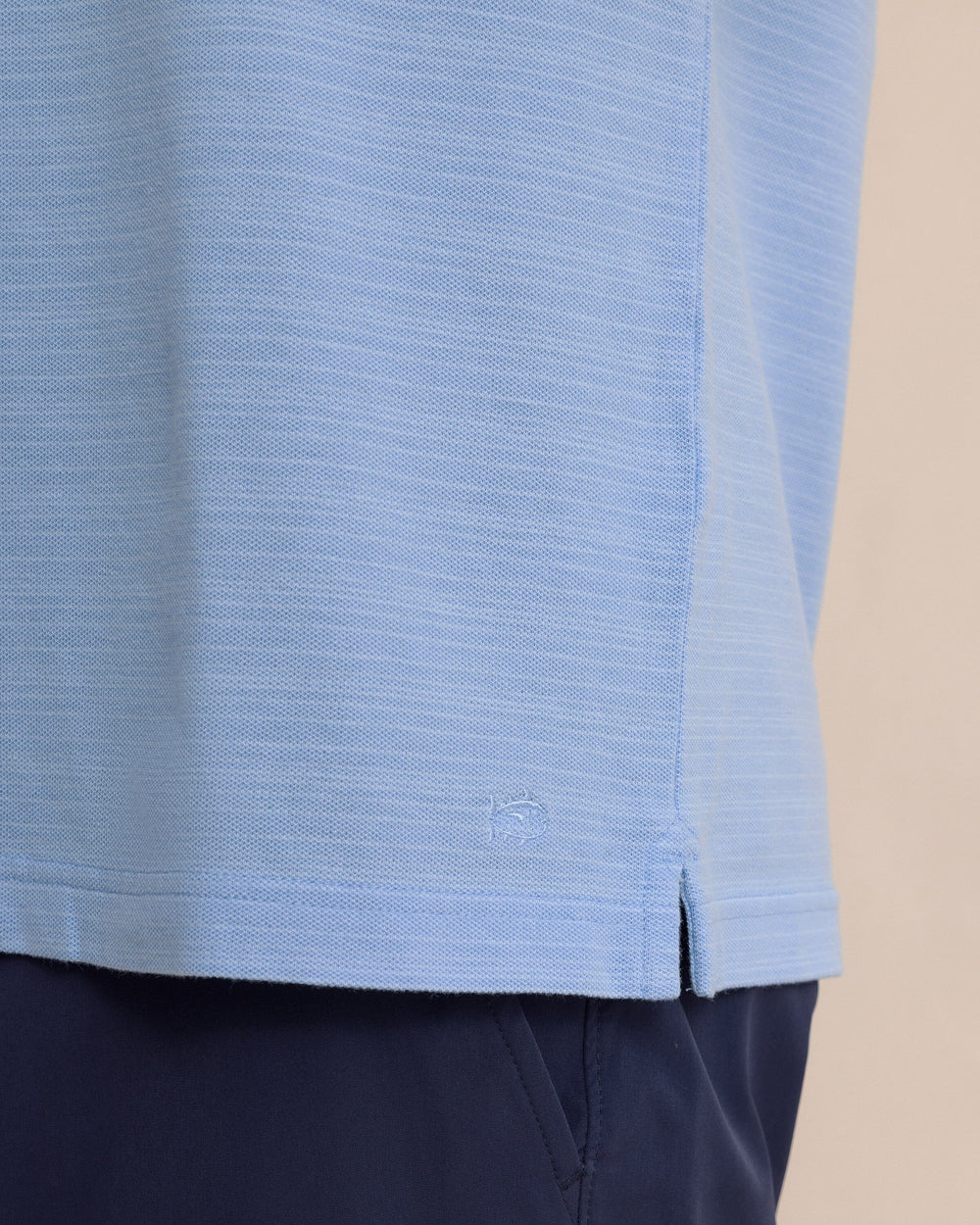 The detail view of the Southern Tide Woodland Covered Placket Polo by Southern Tide - Ocean Channel