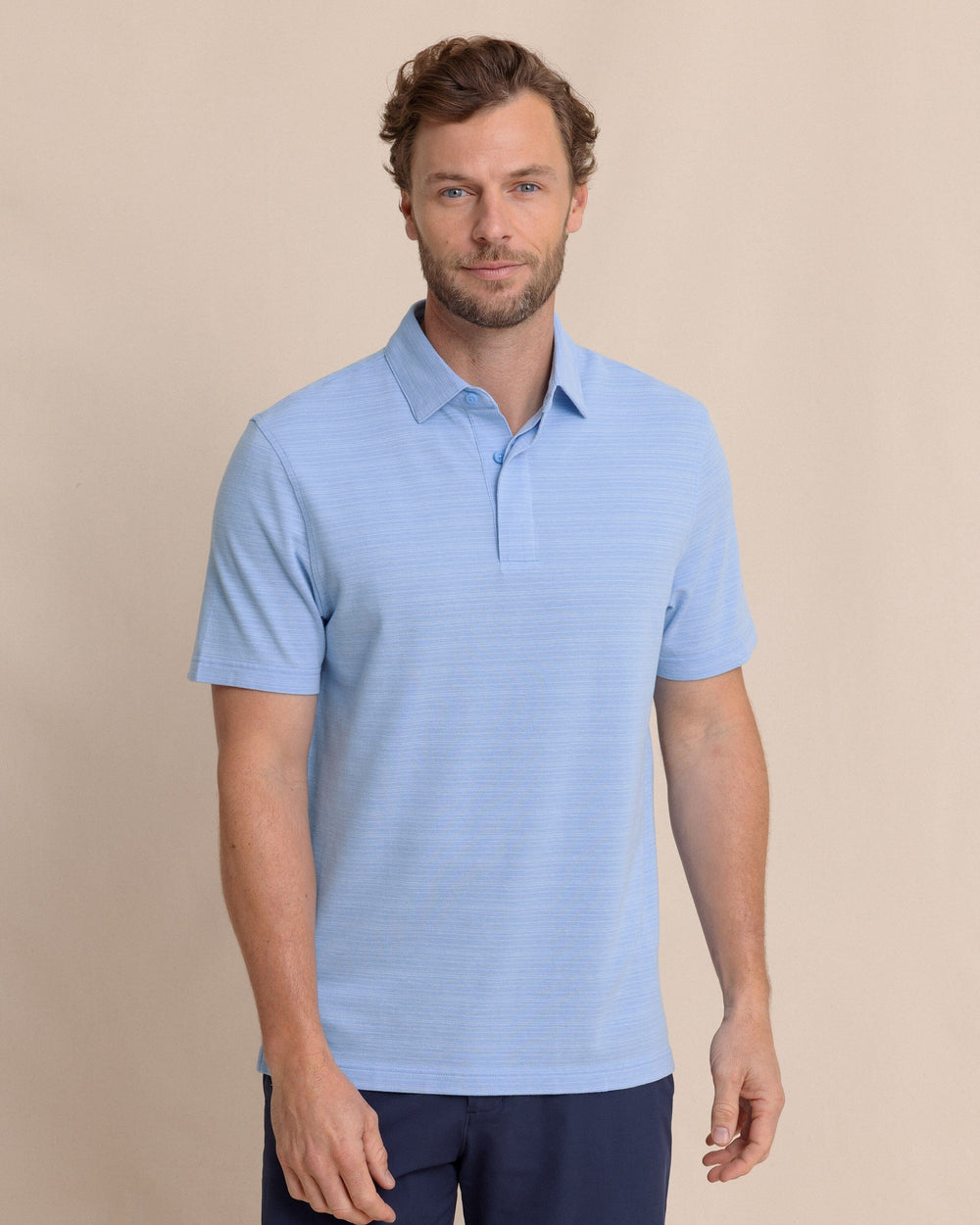 The front view of the Southern Tide Woodland Covered Placket Polo by Southern Tide - Ocean Channel