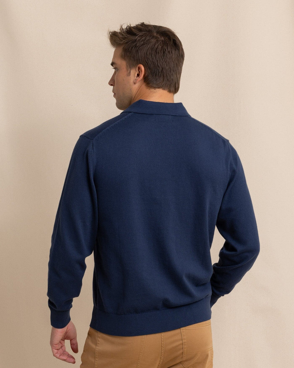 The back view of the Southern Tide Woodville Jade Sweater Polo by Southern Tide - Dress Blue