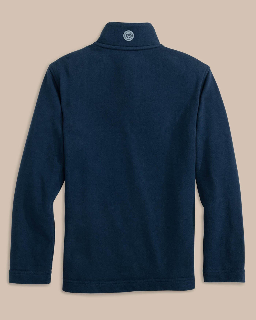 The back view of the Southern Tide Youth McLain Quarter Zip by Southern Tide - Dress Blue