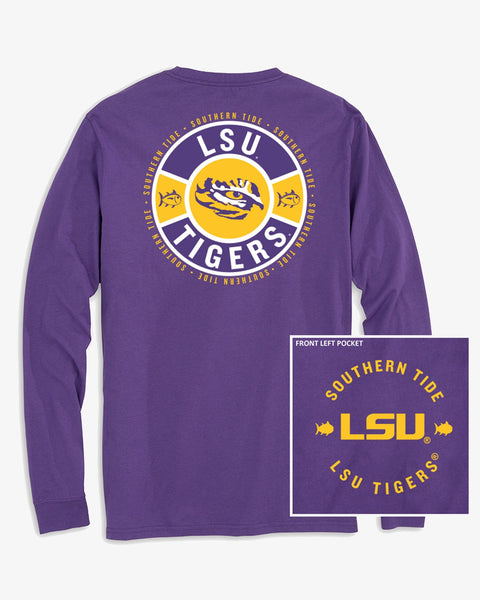 Southern Tide LSU Tigers Ring Badge T-Shirt Purple (Size XL) 100% Cotton