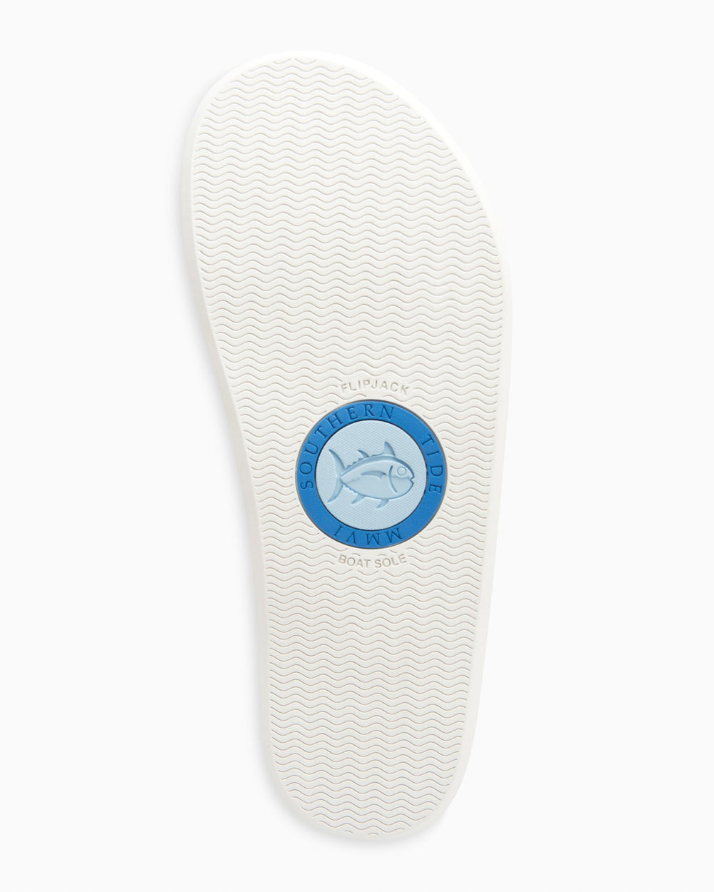 The back view of the Women's Weekend Metallic Silver Leather Flipjacks by Southern Tide - Metallic Silver