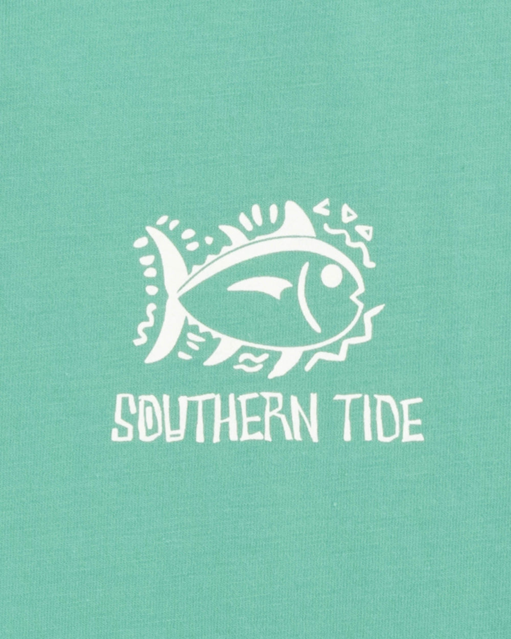 The detail view of the 19th Hole Long Sleeve T-Shirt by Southern Tide - Agate Green