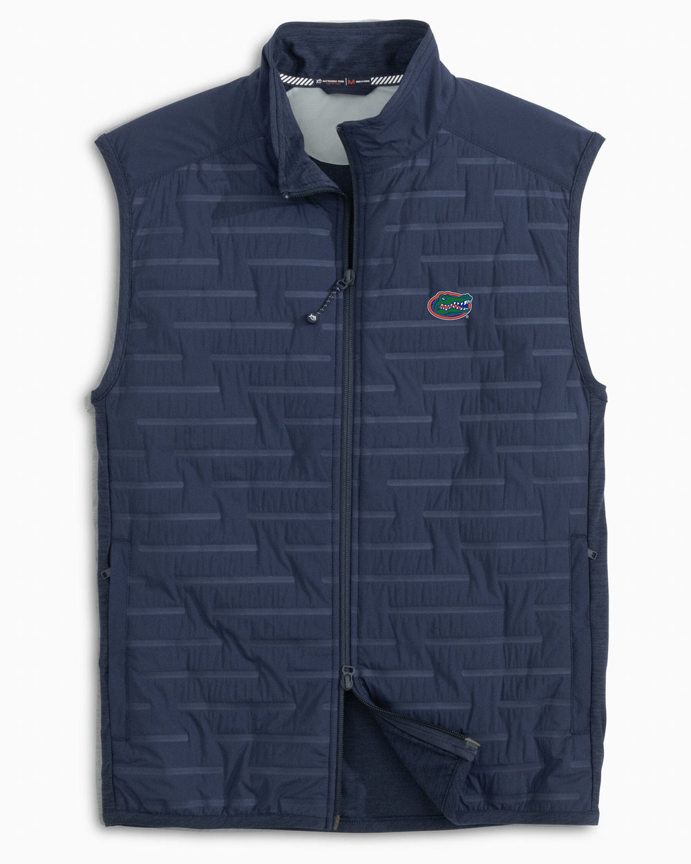 The front view of the Florida Gators Abercorn Vest by Southern Tide - True Navy