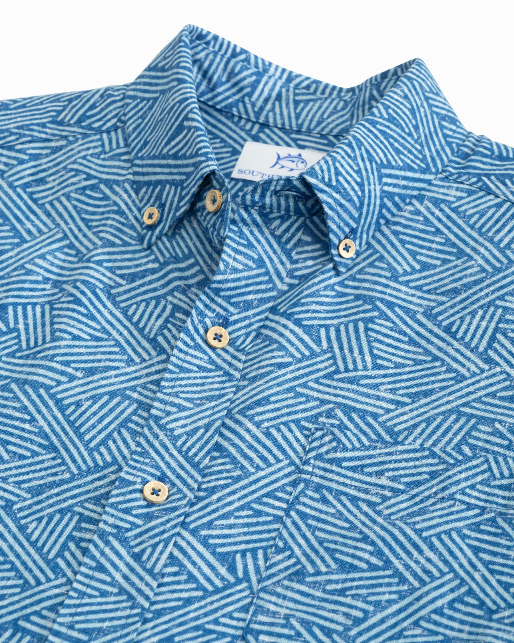 Men's Abstract Scribble Short Sleeve Button Down Shirt | Southern Tide