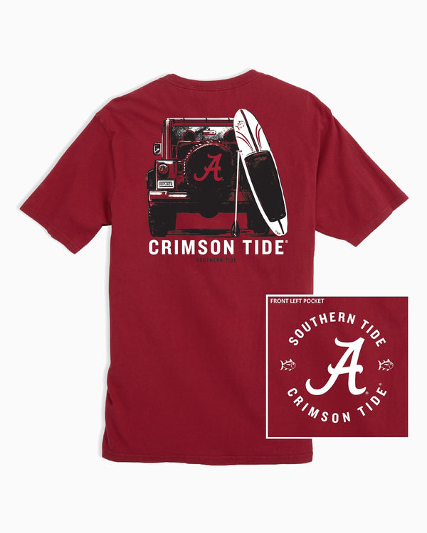 The back of the Men's Alabama Crimson Tide Road Trip Short Sleeve T-Shirt - Crimson