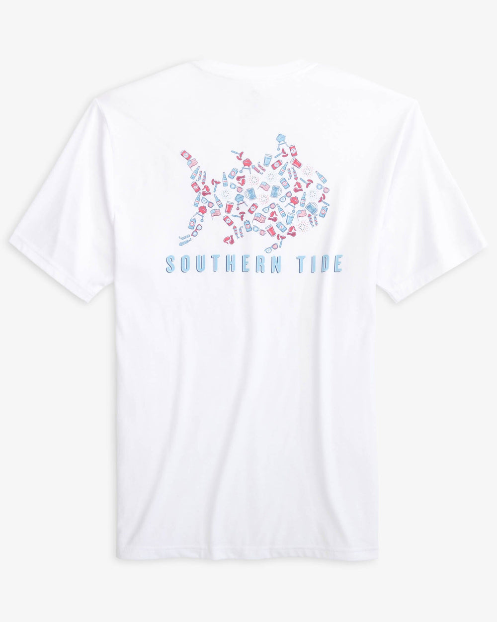 The back view of the Southern Tide American Skipjack BBQ T-shirt by Southern Tide - Classic White