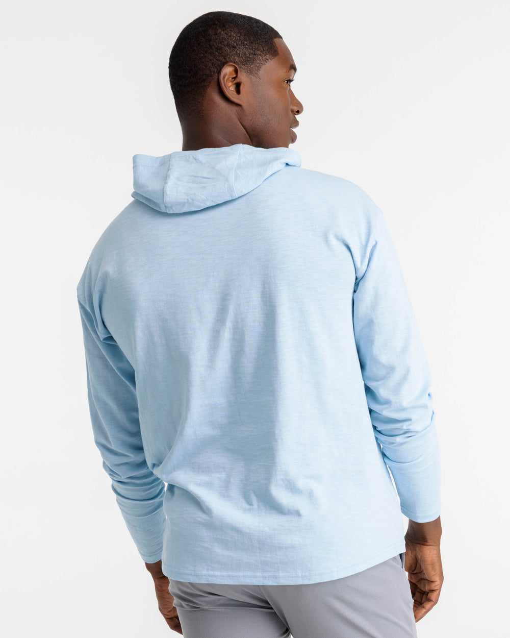 The back view of the Southern Tide Andreas Sun Farer Hoodie by Southern Tide - Rain Water