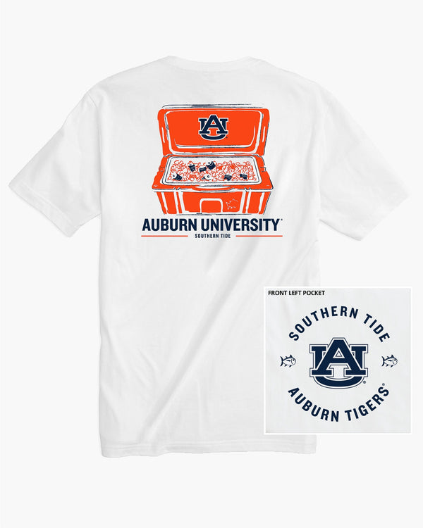 The back of the Men's Auburn Tigers Cooler Short Sleeve T-Shirt - Classic White
