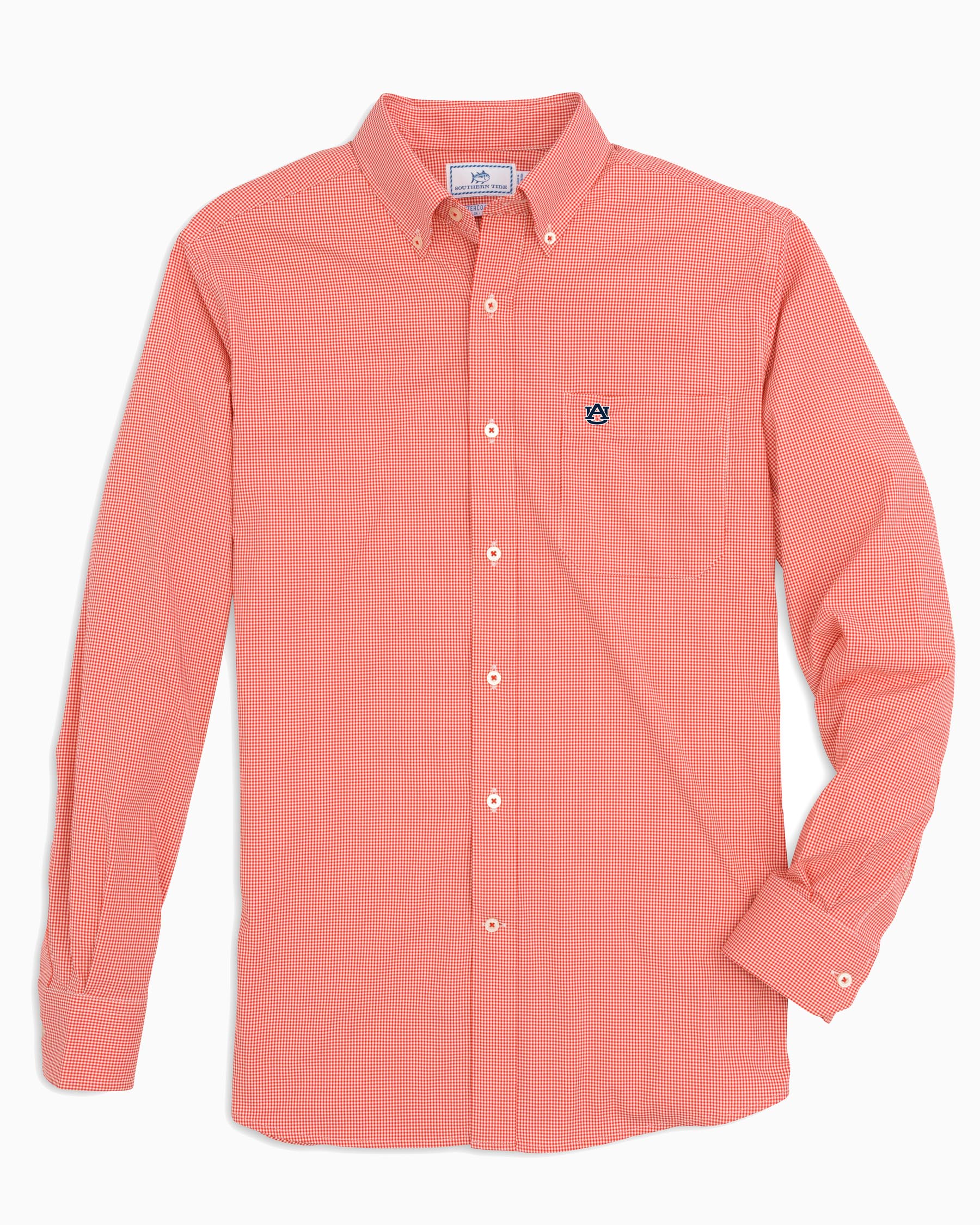 Orange gingham hot sale shirt