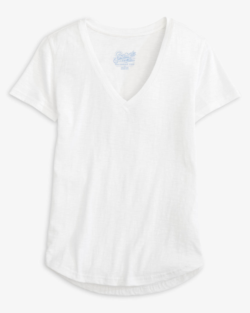 The front view of the Audrey Sun Farer Short Sleeve T-shirt by Southern Tide - Classic White