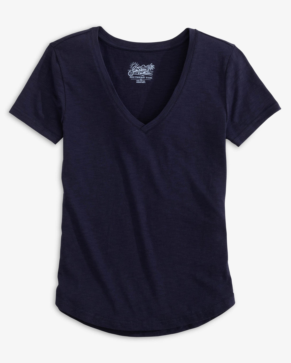 The front view of the Audrey Sun Farer Short Sleeve T-shirt by Southern Tide - Nautical Navy