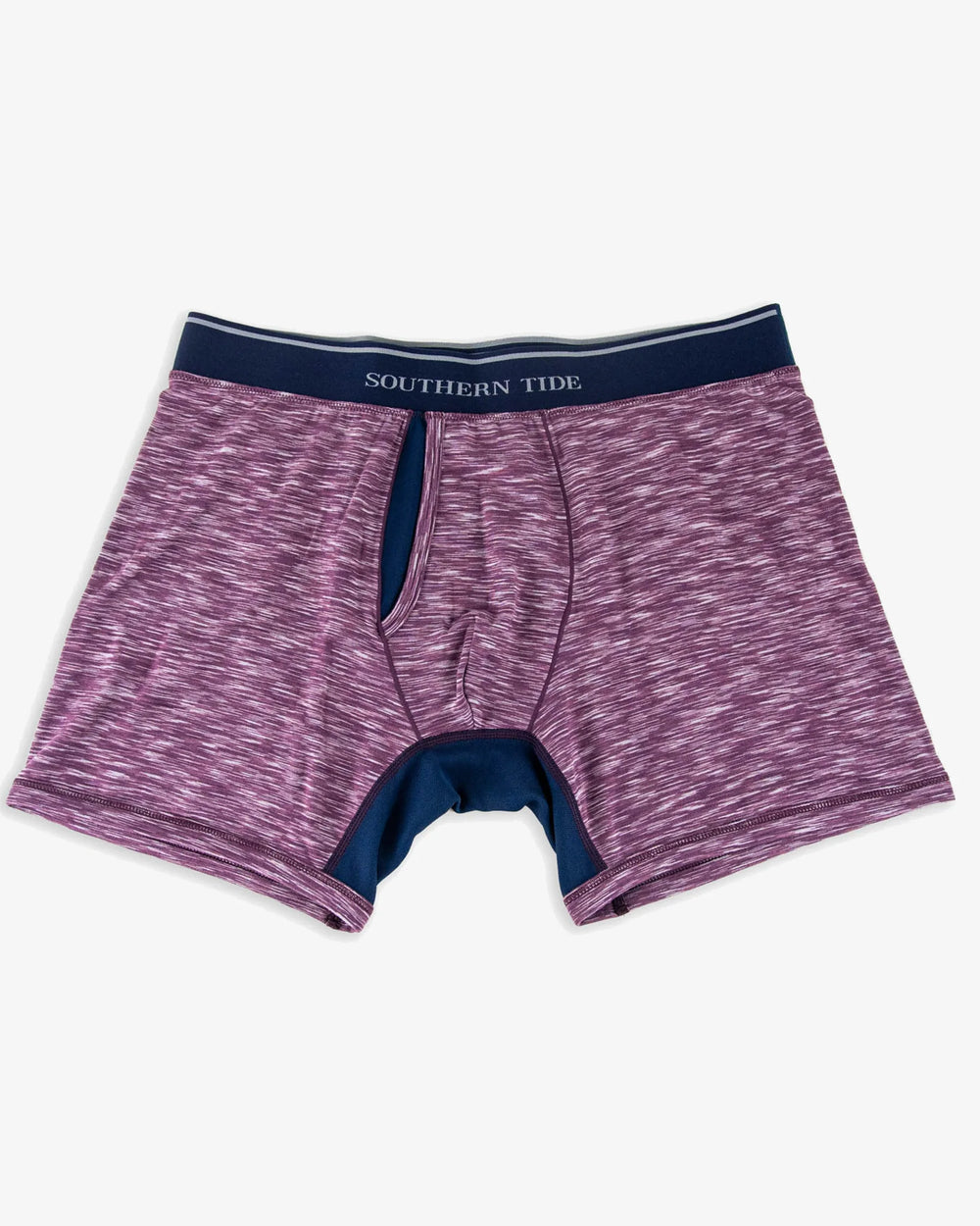 The front view of the Southern Tide Baxter Performance Boxer Brief by Southern Tide - Plum Wine