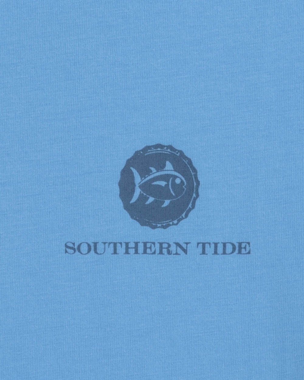 The detail view of the Southern Tide Bottle Cap T-Shirt by Southern Tide - Boat Blue