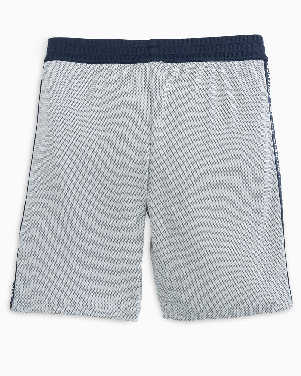 The back view of the Kid's Melink Short by Southern Tide - Seagull Grey