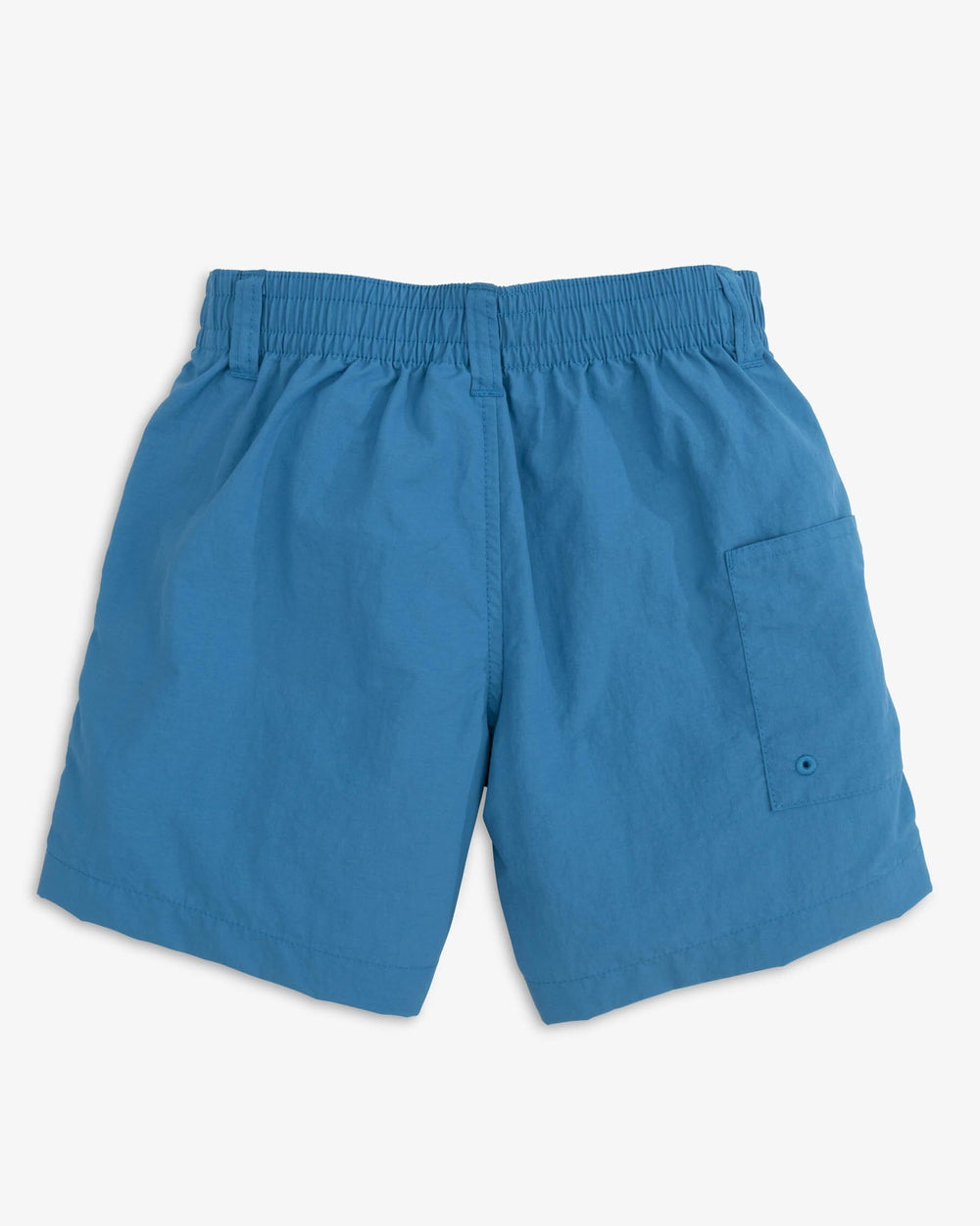 The back view of the Southern Tide Boys Shoreline Active Short by Southern Tide - Atlantic Blue