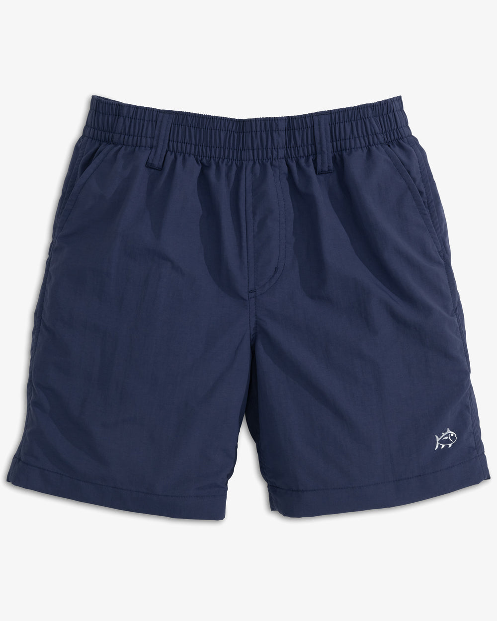 The front view of the Boys shoreline active short - True Navy