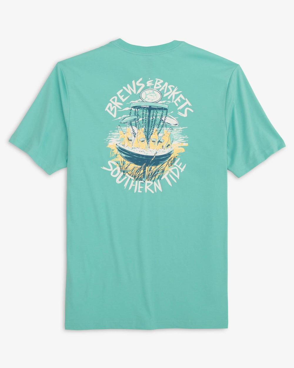 The back view of the Southern Tide Brews and Baskets T-Shirt by Southern Tide - Mint