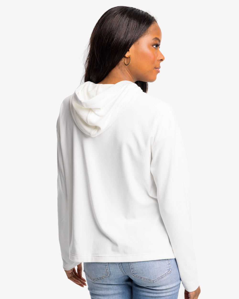 The back view of the Southern Tide Bristol Hoodie by Southern Tide - Star White