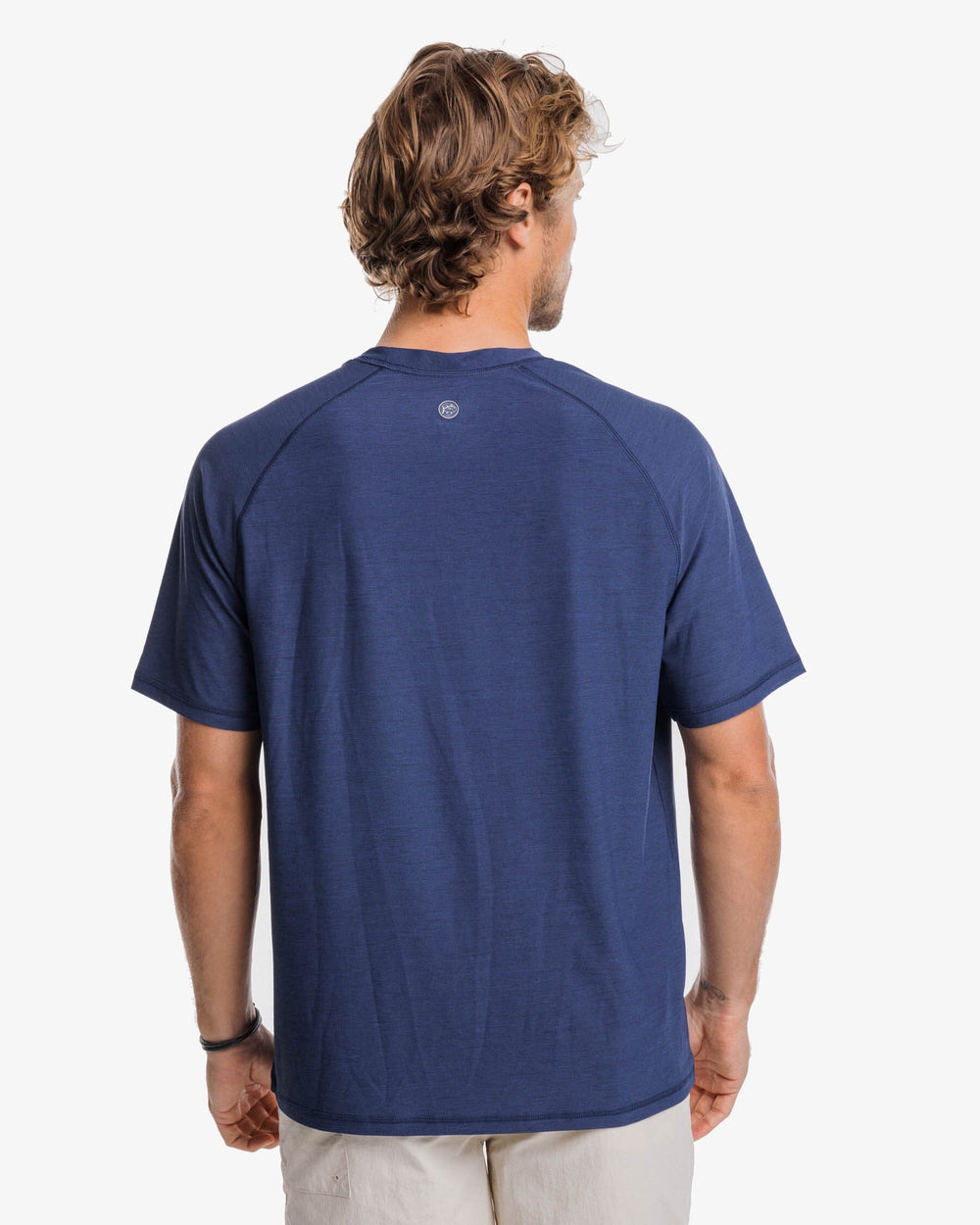The back view of the Southern Tide brrr°®-illiant Performance Tee by Southern Tide - Nautical Navy