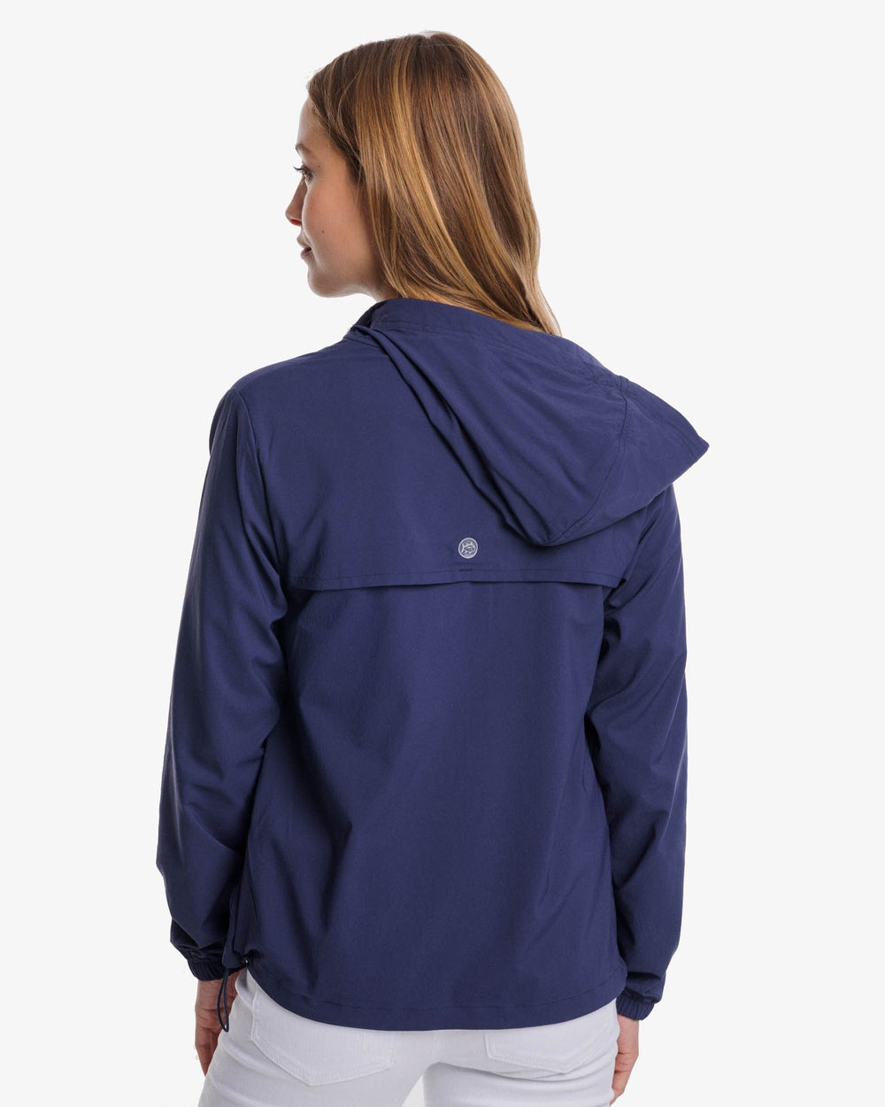 The back view of the Southern Tide Calie Pop Placket Popover by Southern Tide - Nautical Navy