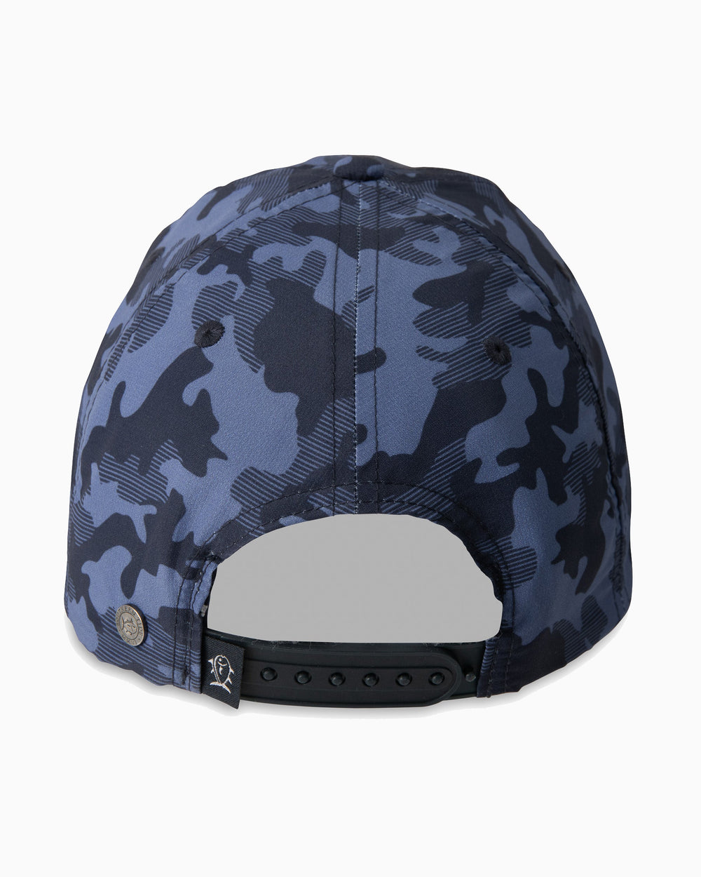 The back of the Camo Printed Performance Hat by Southern Tide - True Navy
