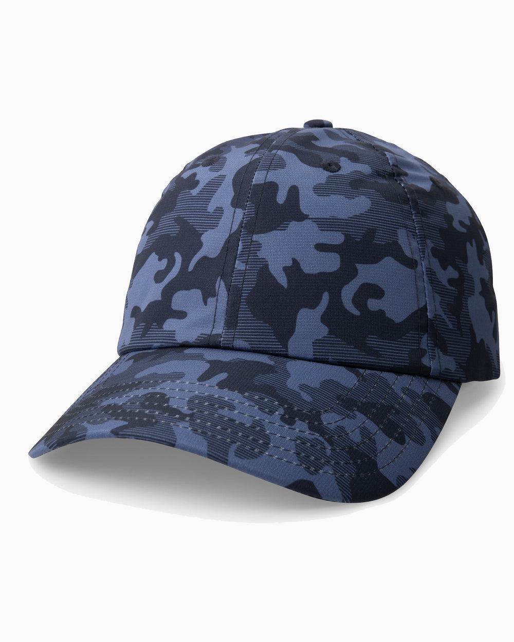 The front of the Camo Printed Performance Hat by Southern Tide - True Navy
