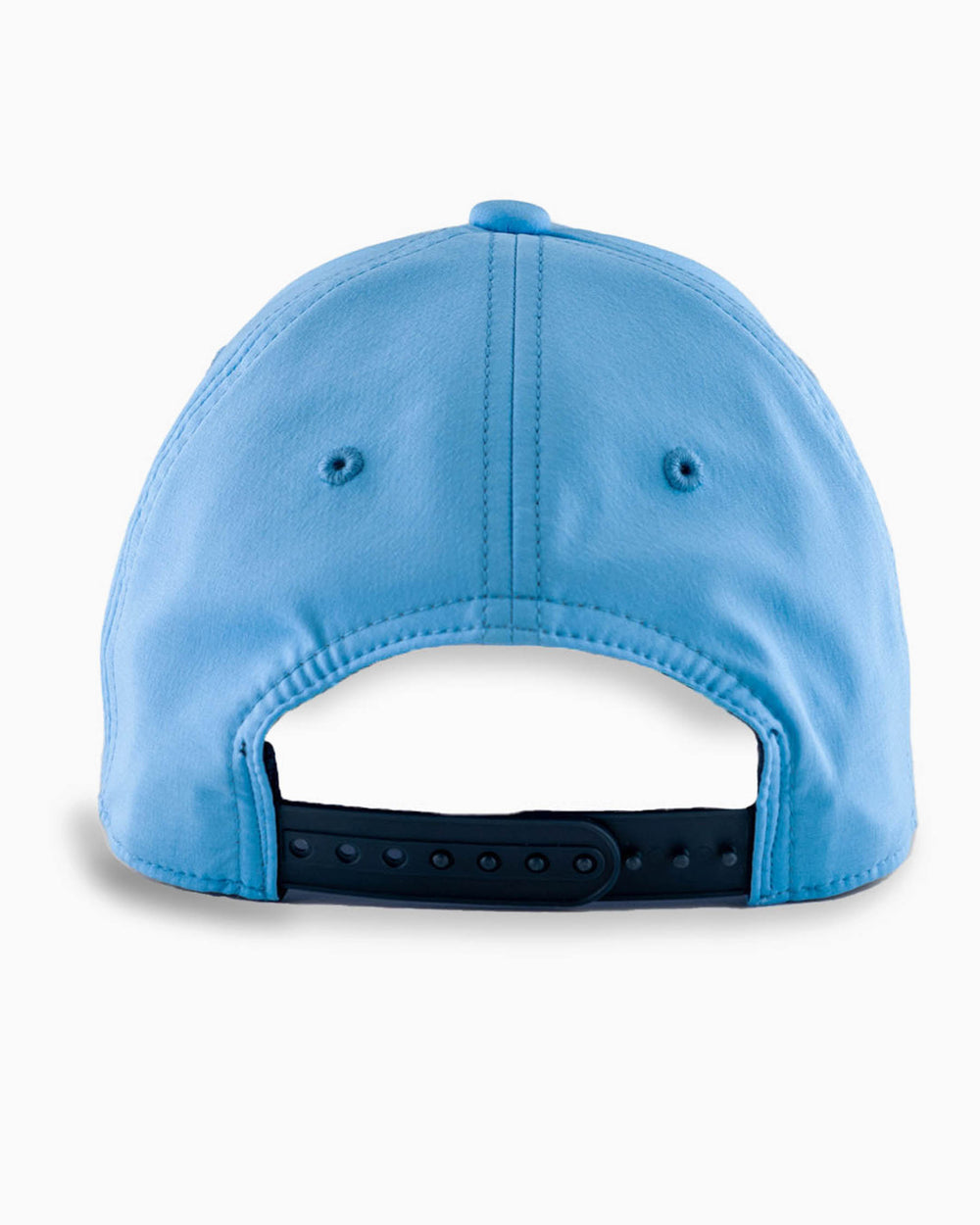 The back view of the Southern Tide Circle Skipjack Patch Performance Hat by Southern Tide - Sky Blue