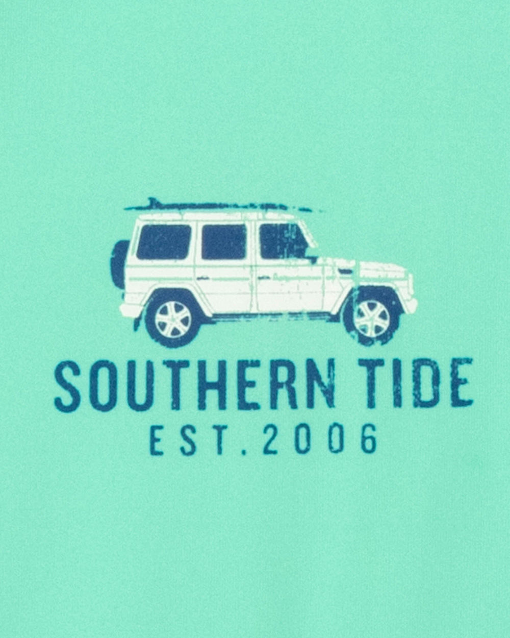 The detail view of the Southern Tide Classic Cruising Long Sleeve Performance T-Shirt by Southern Tide - Mint