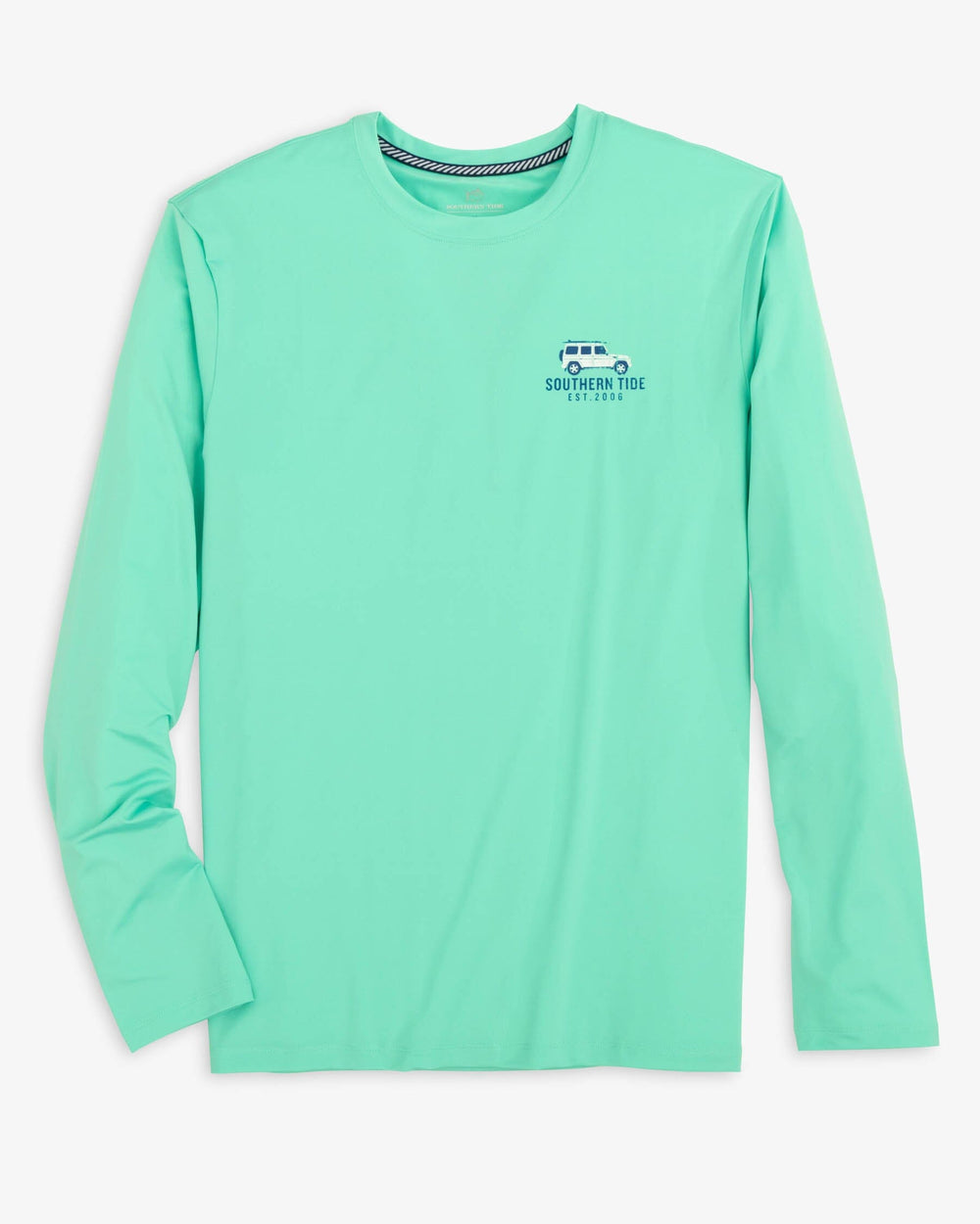 The front view of the Southern Tide Classic Cruising Long Sleeve Performance T-Shirt by Southern Tide - Mint