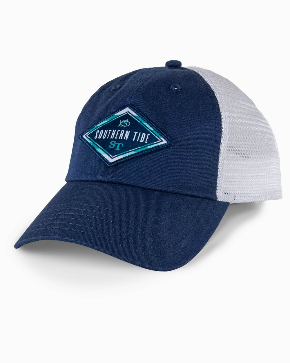 The front view of the Southern Tide Classic Stripe Trucker by Southern Tide - Navy