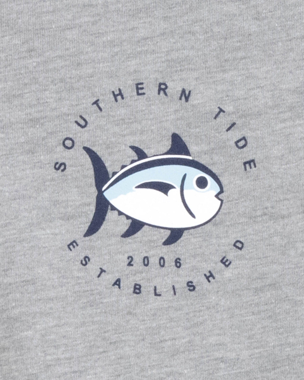 The detail view of the Southern Tide Coastal Expedition Heather T-shirt by Southern Tide - Heather Quarry