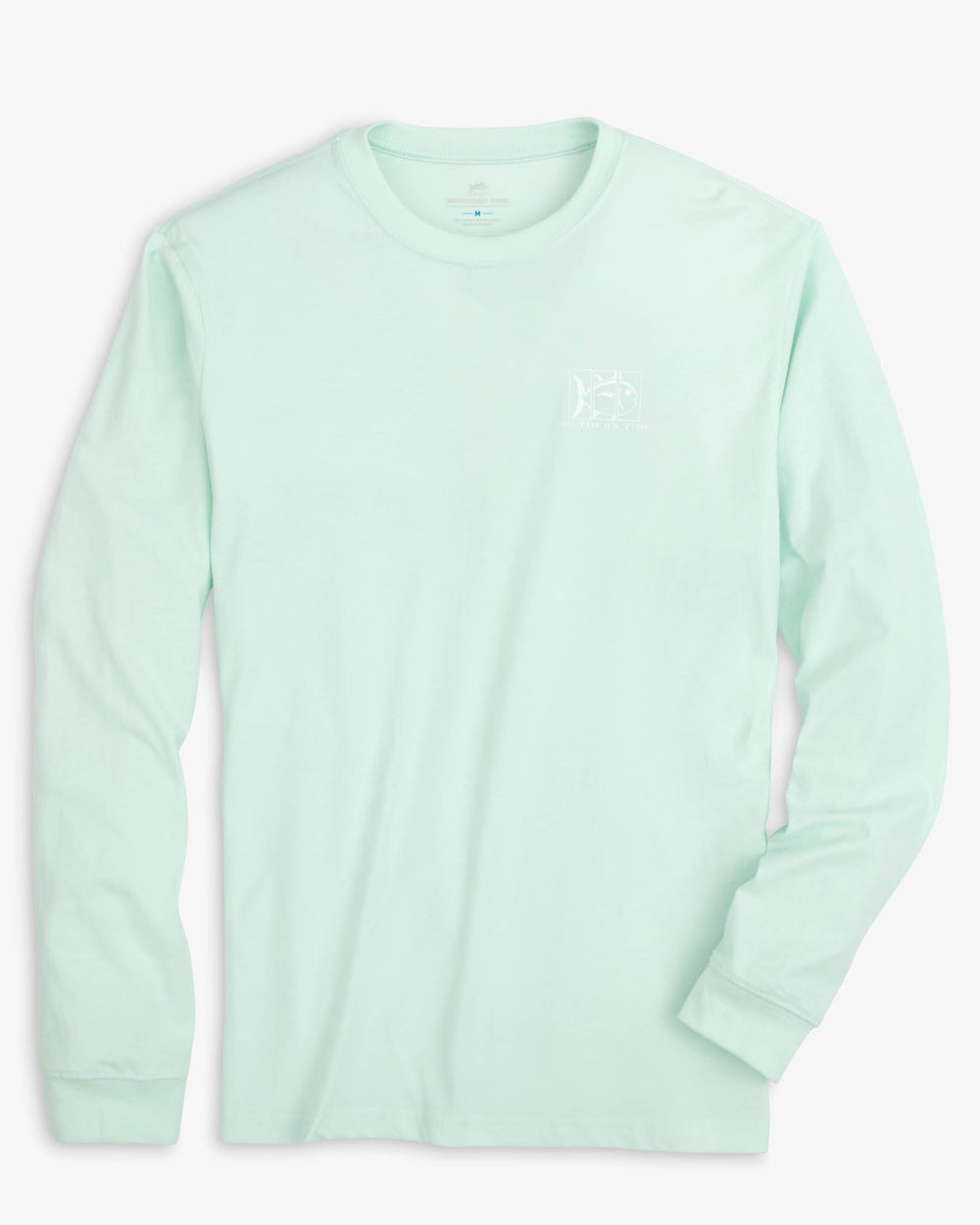 The front view of the Southern Tide Coastal Triptych Long Sleeve T-Shirt by Southern Tide - Turquoise Mist