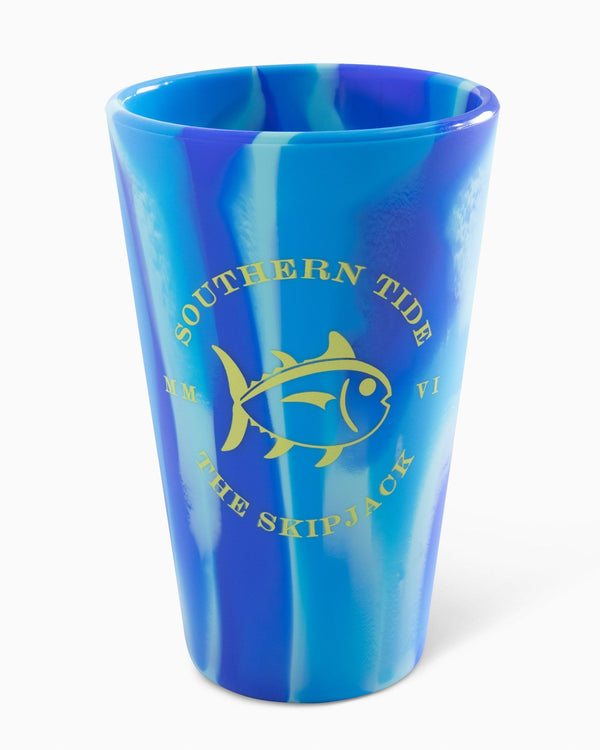 The front view of the Collectible 16 oz Flex Cup by Southern Tide - Arctic Sky