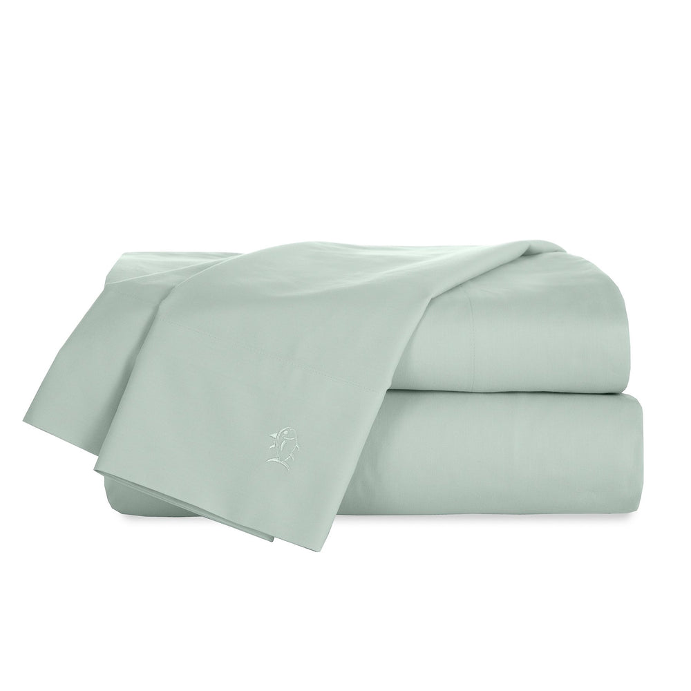 The folded view of the Cotton Twill Sheet Set by Southern Tide - Seafoam Green
