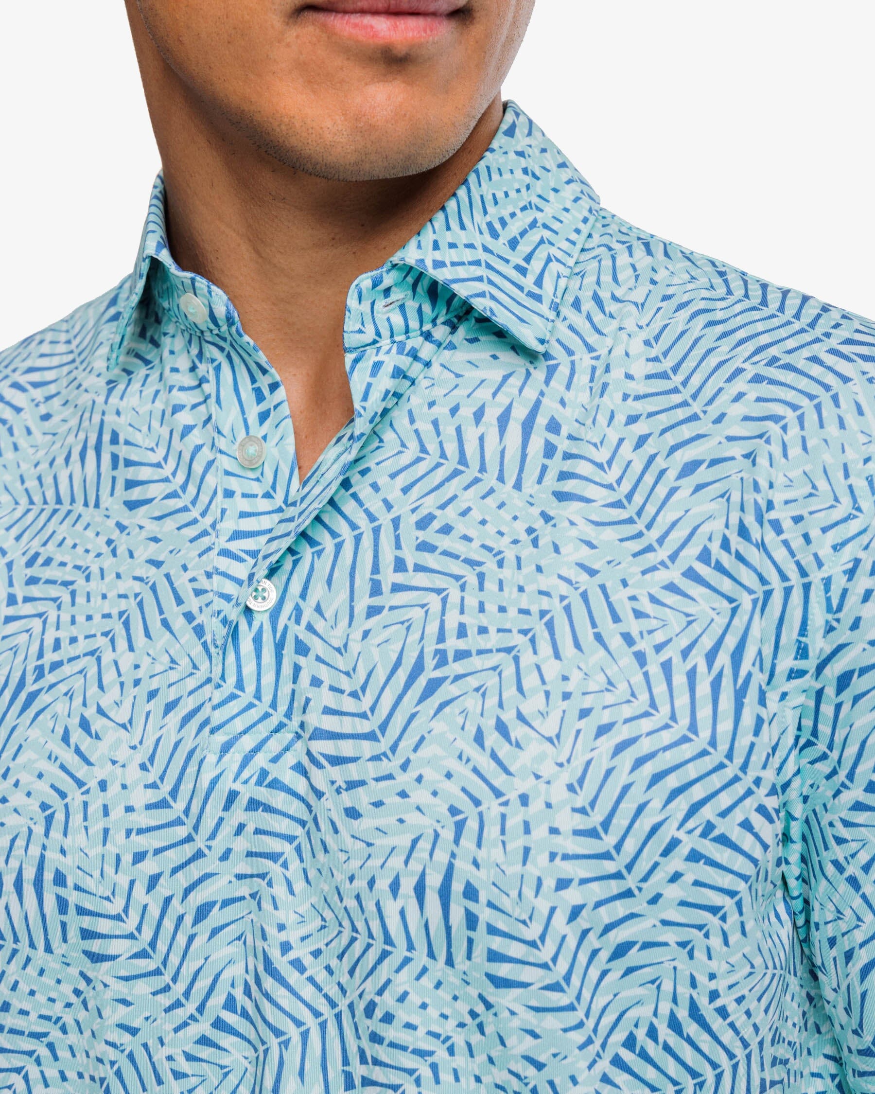 Men's Driver Vibin Palm Print Performance Polo Shirt | Southern Tide