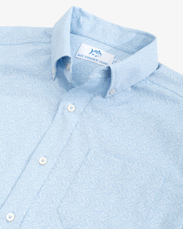 Southern Tide Skipjack Short Sleeve Polo Shirt, Mens, M, Blue Haze