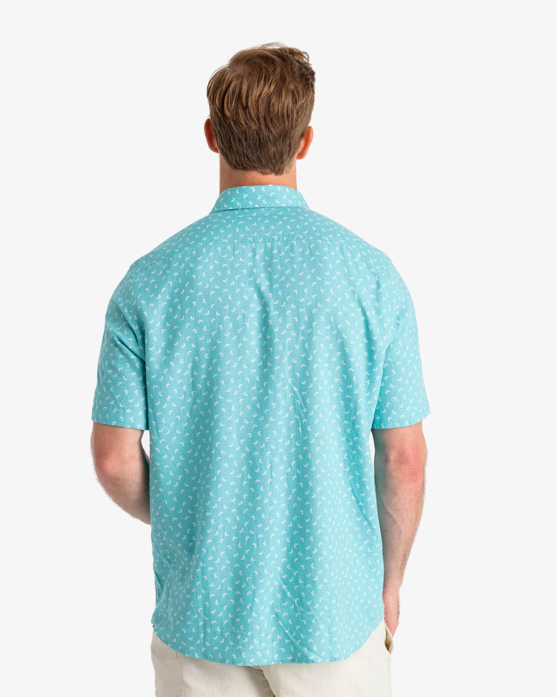 Men's Fish Toss Print Short Sleeve Button Down | Southern Tide