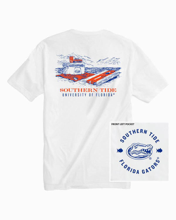 The front of the Florida Gators Beach Cornhole T-Shirt by Southern Tide - Classic White