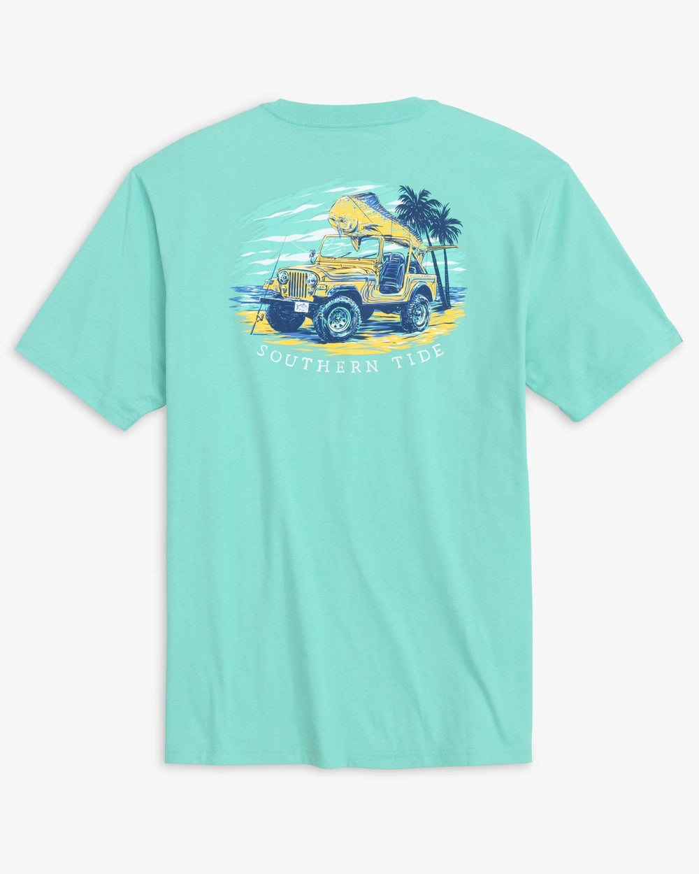 The back view of the Southern Tide Four Wheel Drive Dorado T-Shirt by Southern Tide - Mint
